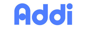 Logo azul de la empresa Addi en fondo blanco